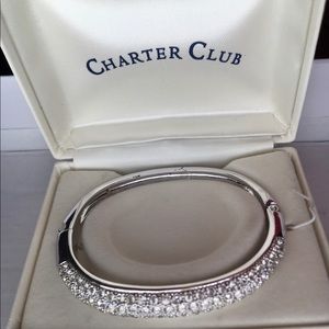 Charter Club silvertone CZ bracelet -8 in. around